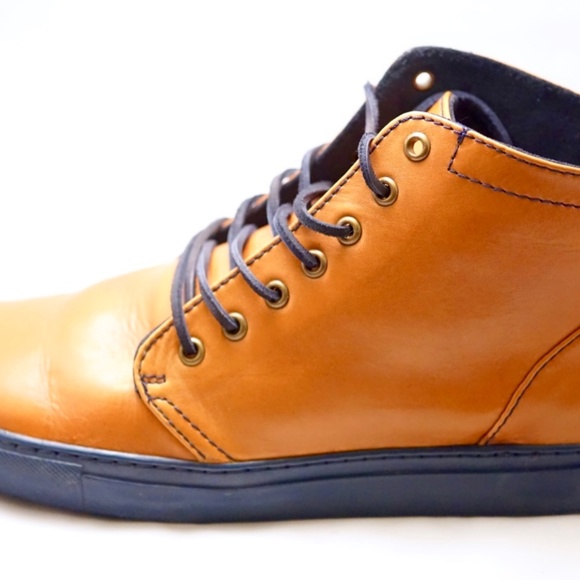 Unbranded Contrasting Sole Leather Chukka Sneakers main image 6
